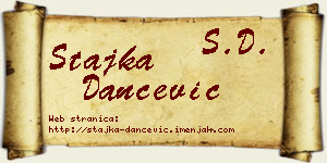 Stajka Dančević vizit kartica